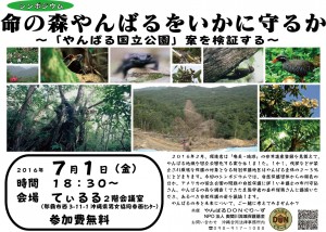2016年7月1日やんばるシンポチラシ